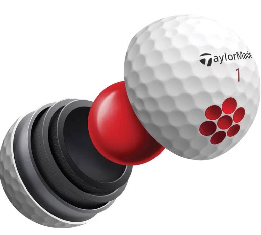 Golf ball with construction, cover material and compression