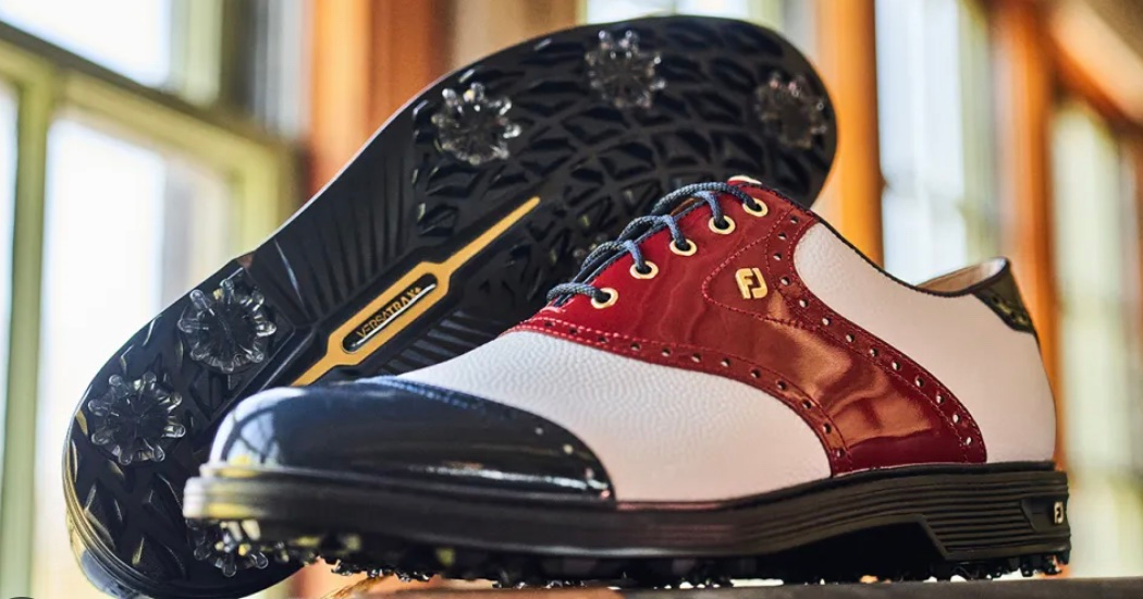 A pair of golf shoes with proper maintenance and care