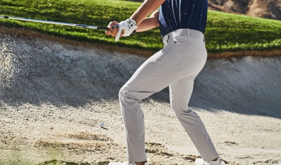 A pair of golf pants with a modern design